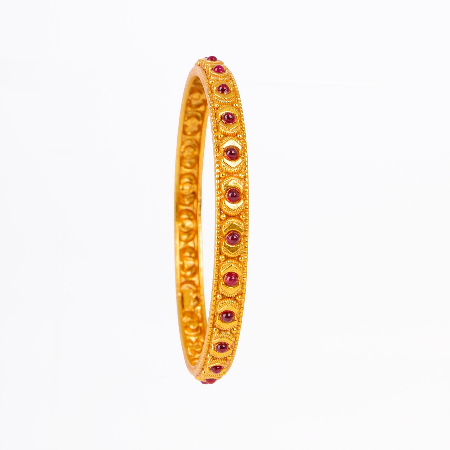 Golden Ruby Crescent Bangles