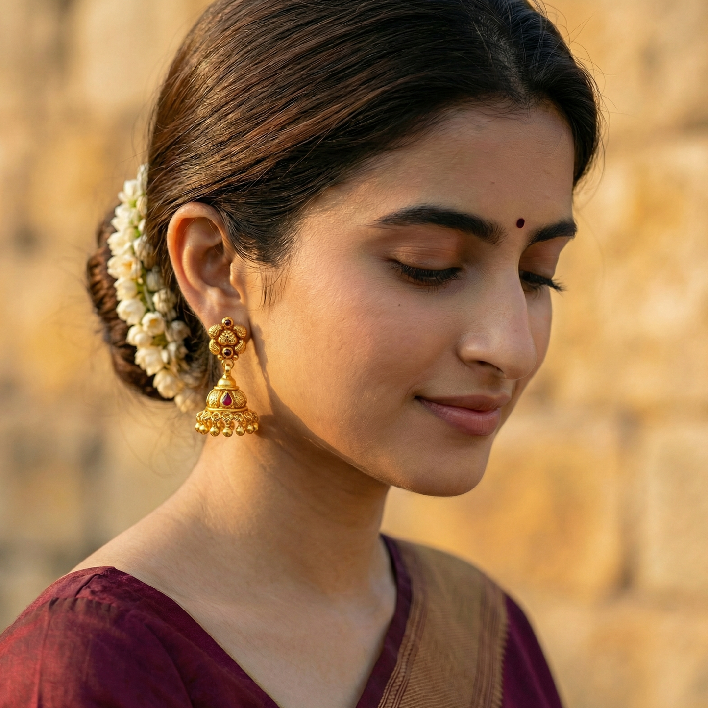 Golden Temple Statement Earrings