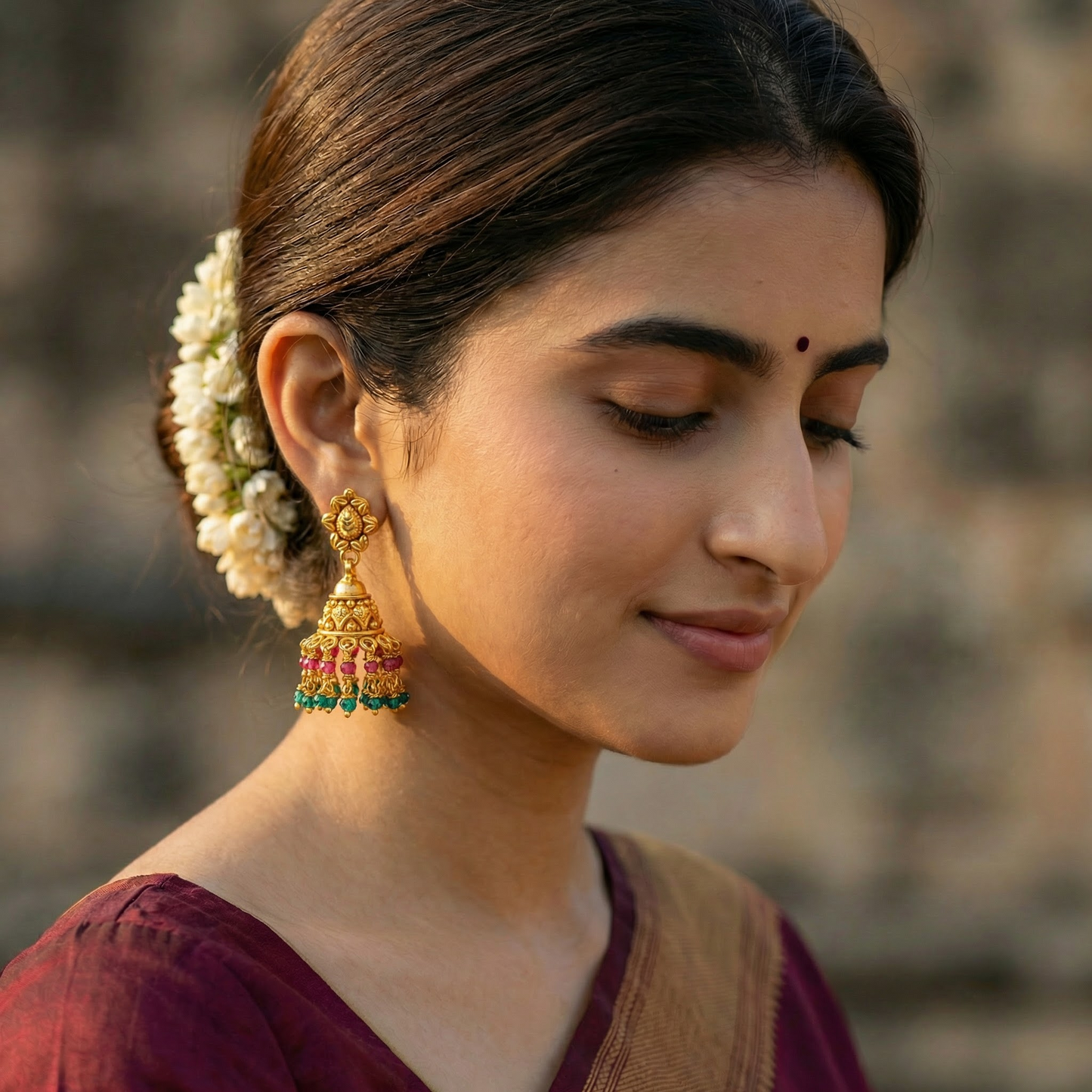 Golden Gauri Temple Jhumkas