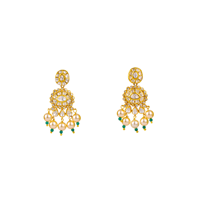 Aarika Heritage Polki Gold Earrings