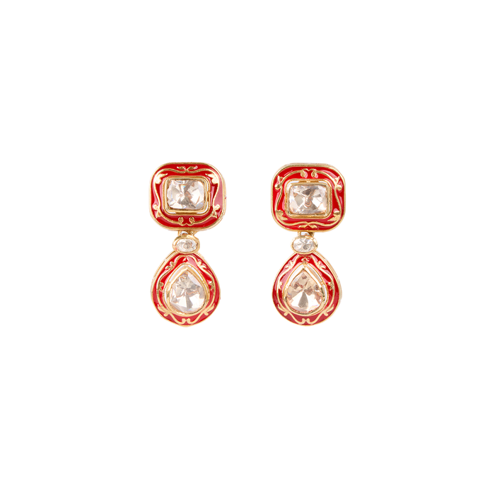 Crimson Meenakari Earring