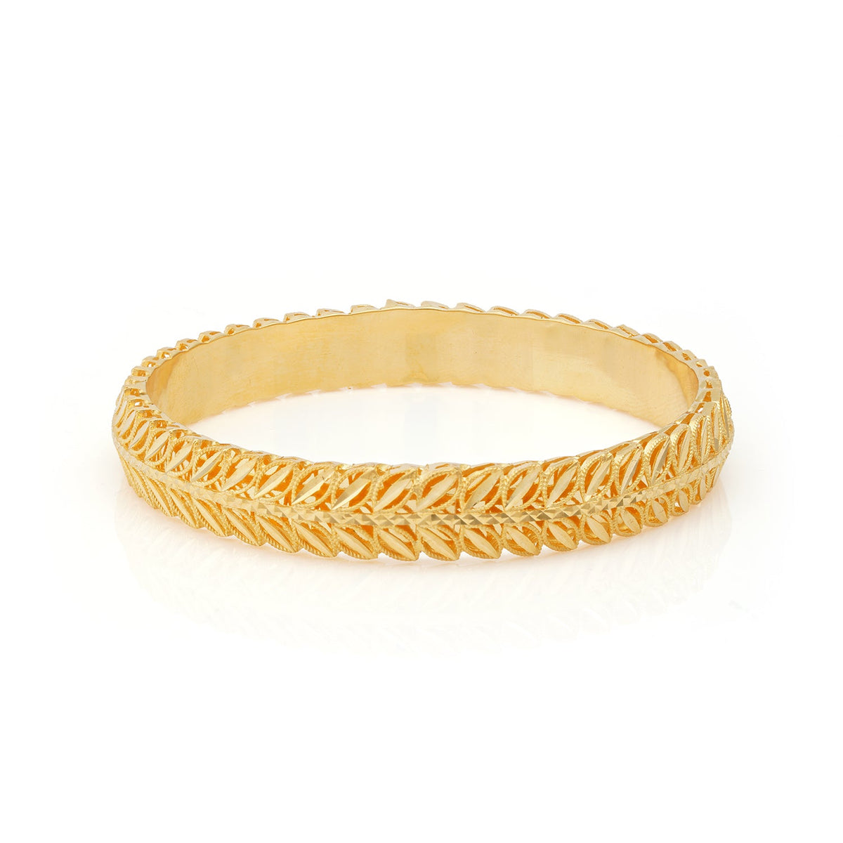 Golden Leaf Pattern Bangle