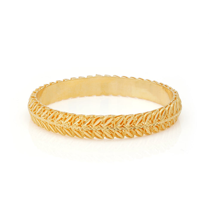 Golden Leaf Pattern Bangle