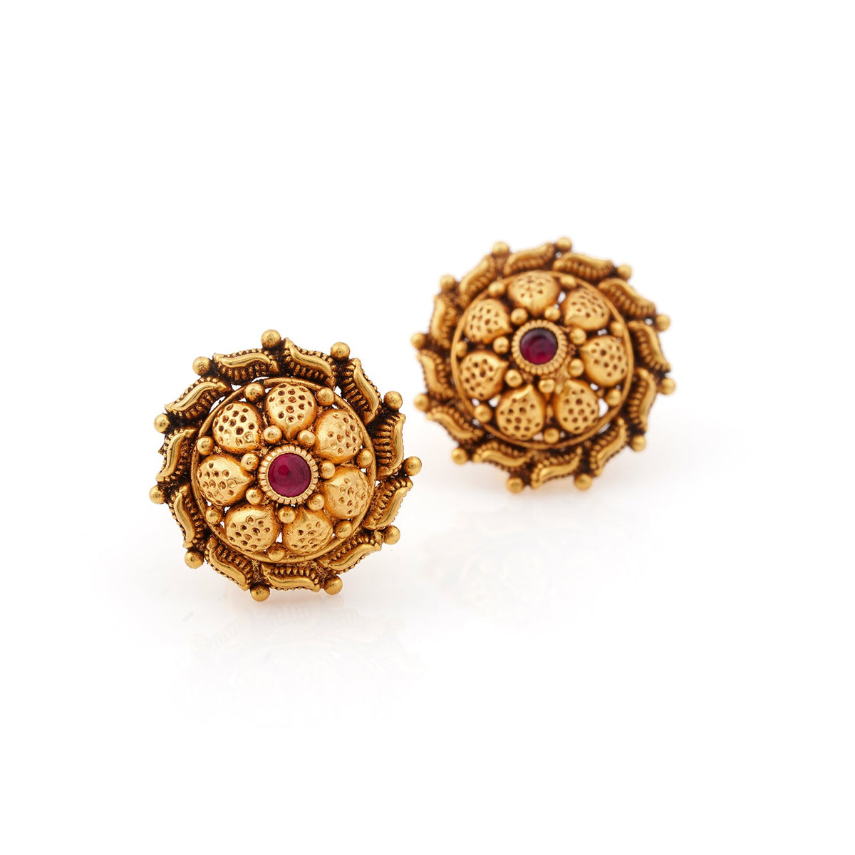 Padma Radiance Gold Stud Earrings
