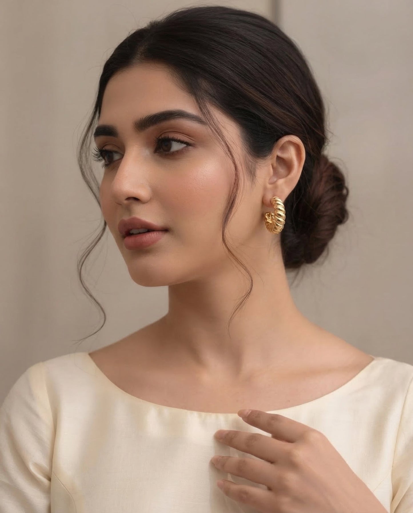 Golden Swirl Hoops
