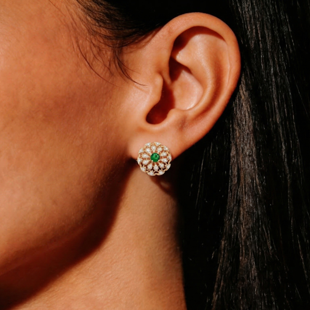 Emerald Starburst Earrings