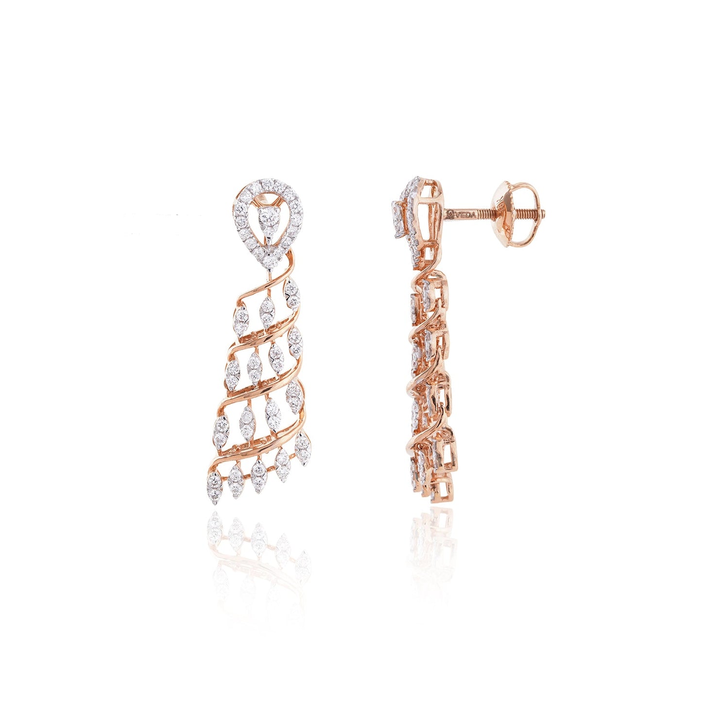Aaranya Vine Drop Gold Earrings