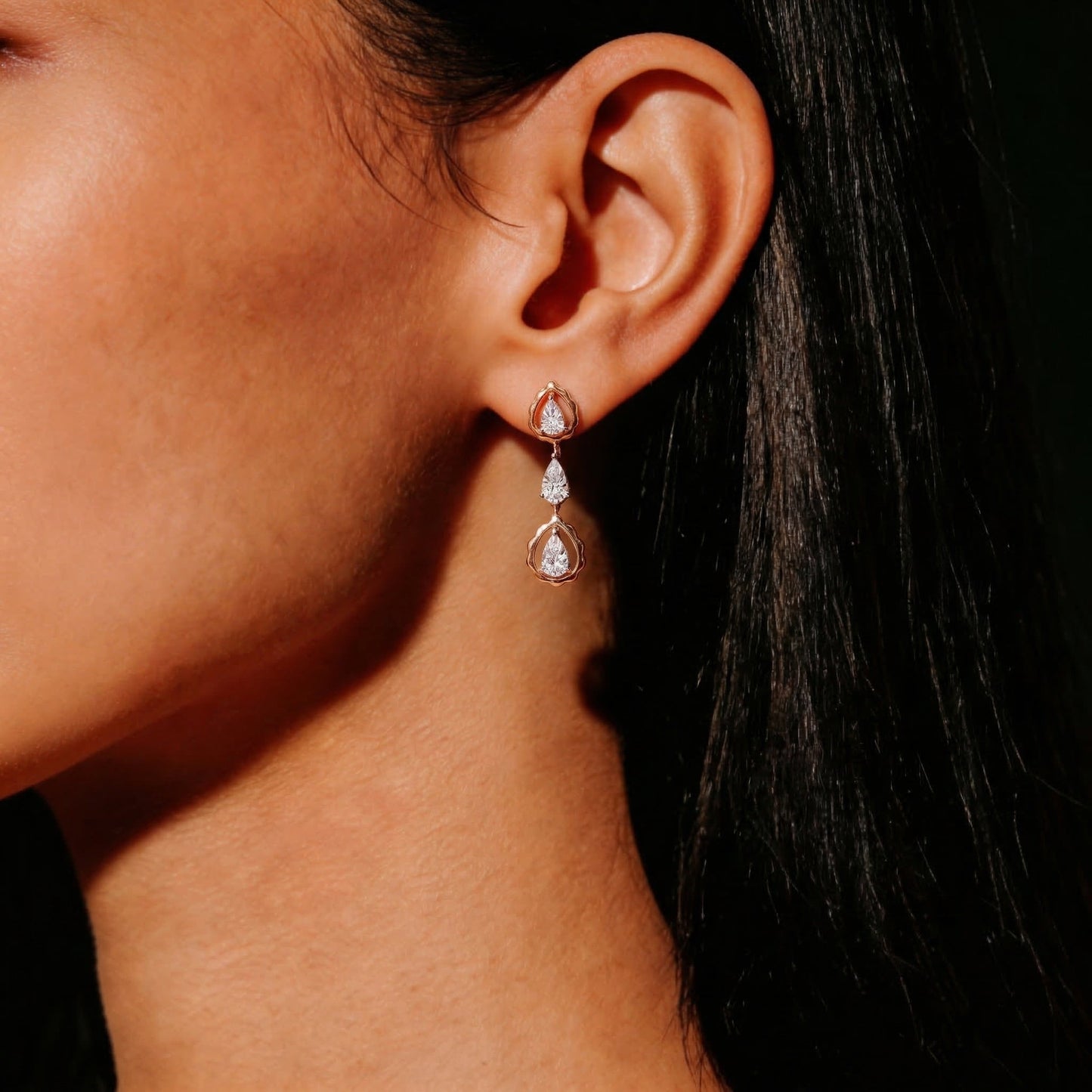 Petal Frame Drop Earrings