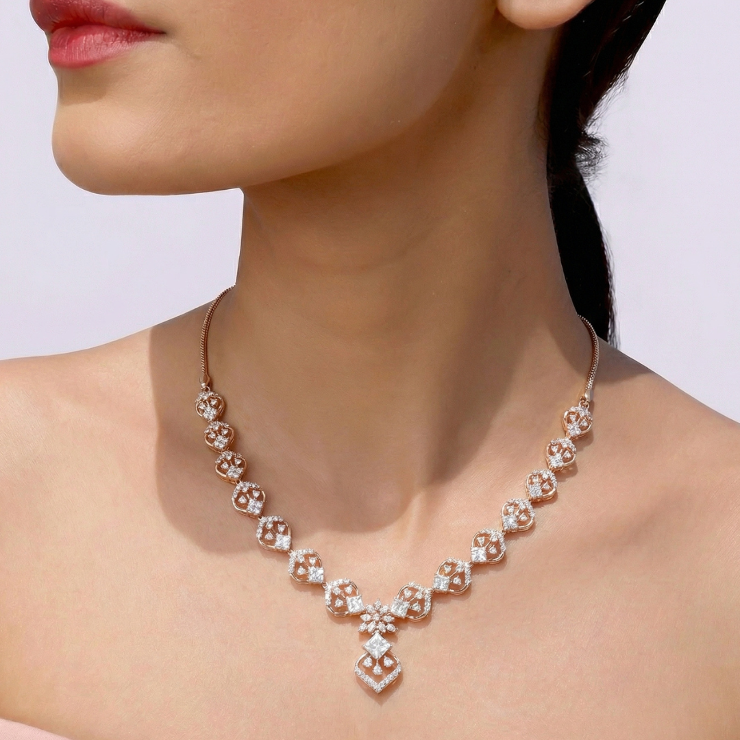 Ornate Link Diamond Necklace