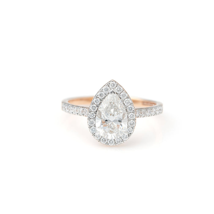 Eira Teardrop Halo Ring