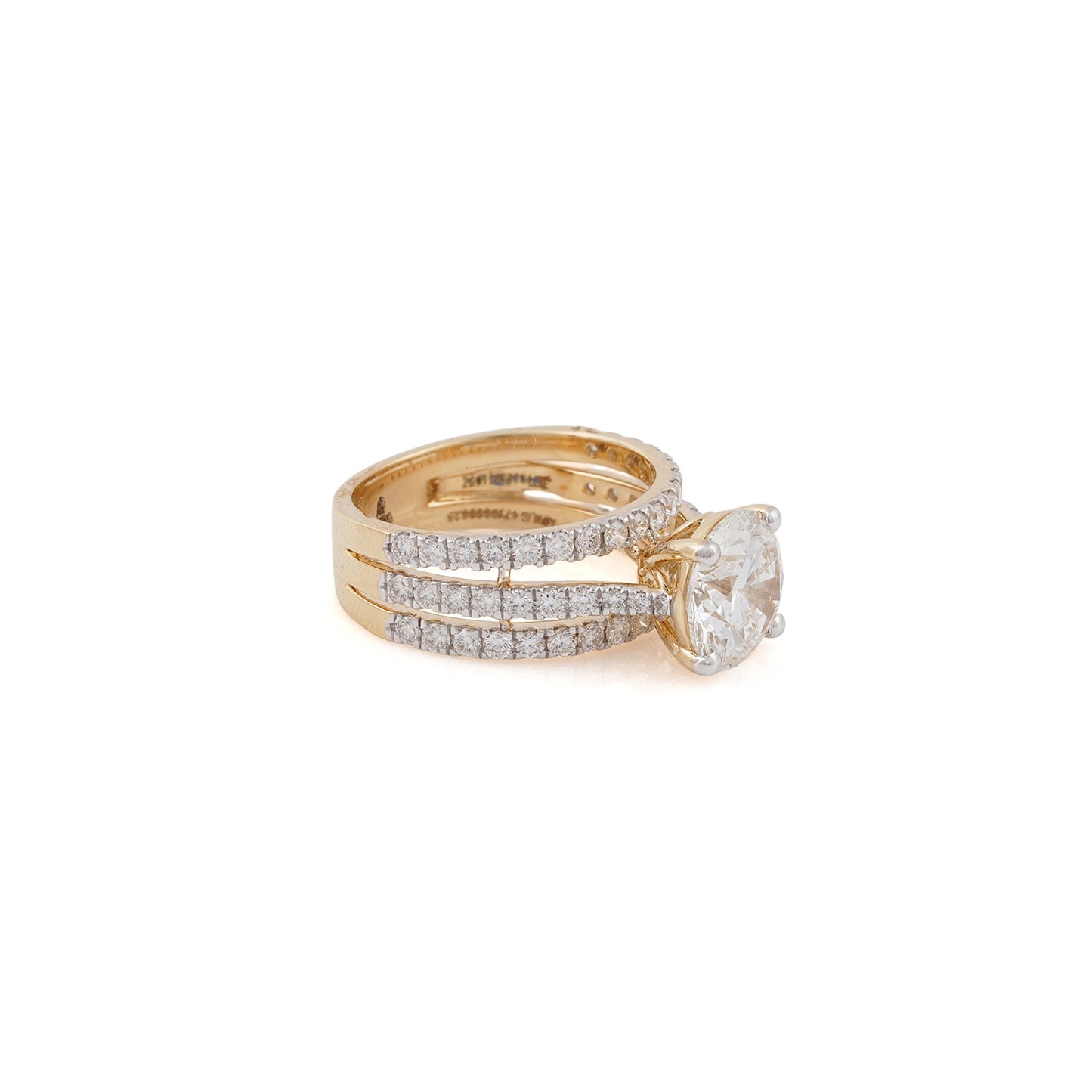 Evara Triple Band Solitaire Ring