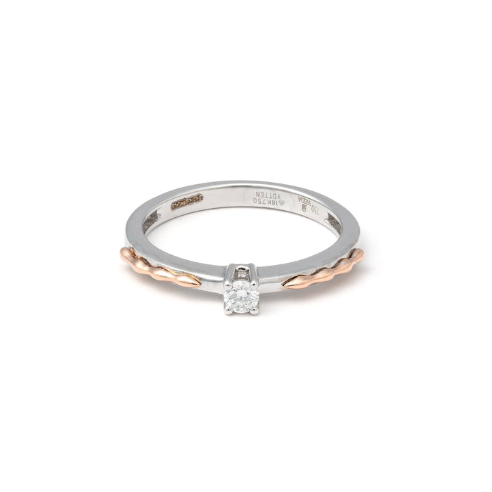 Dual Tone Leaf Ring