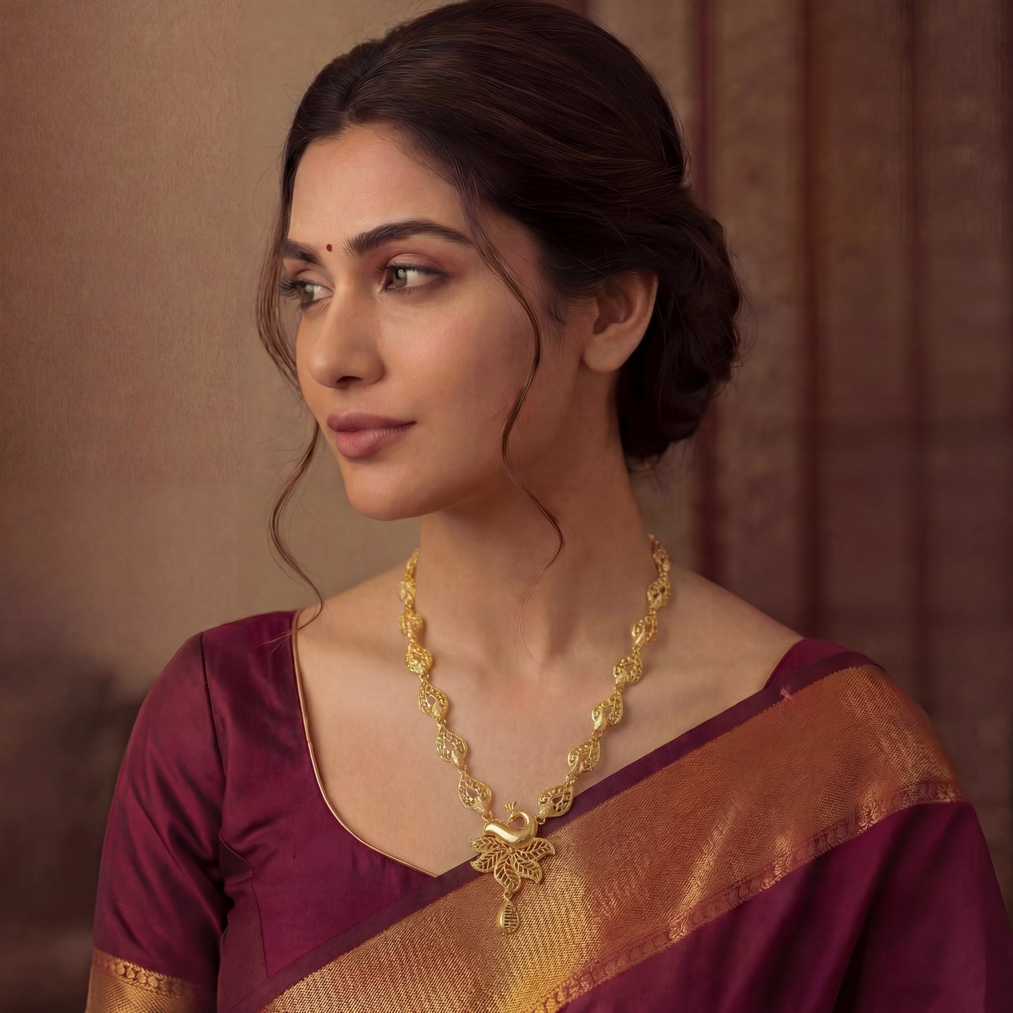 Mayura Lotus Gold Necklace