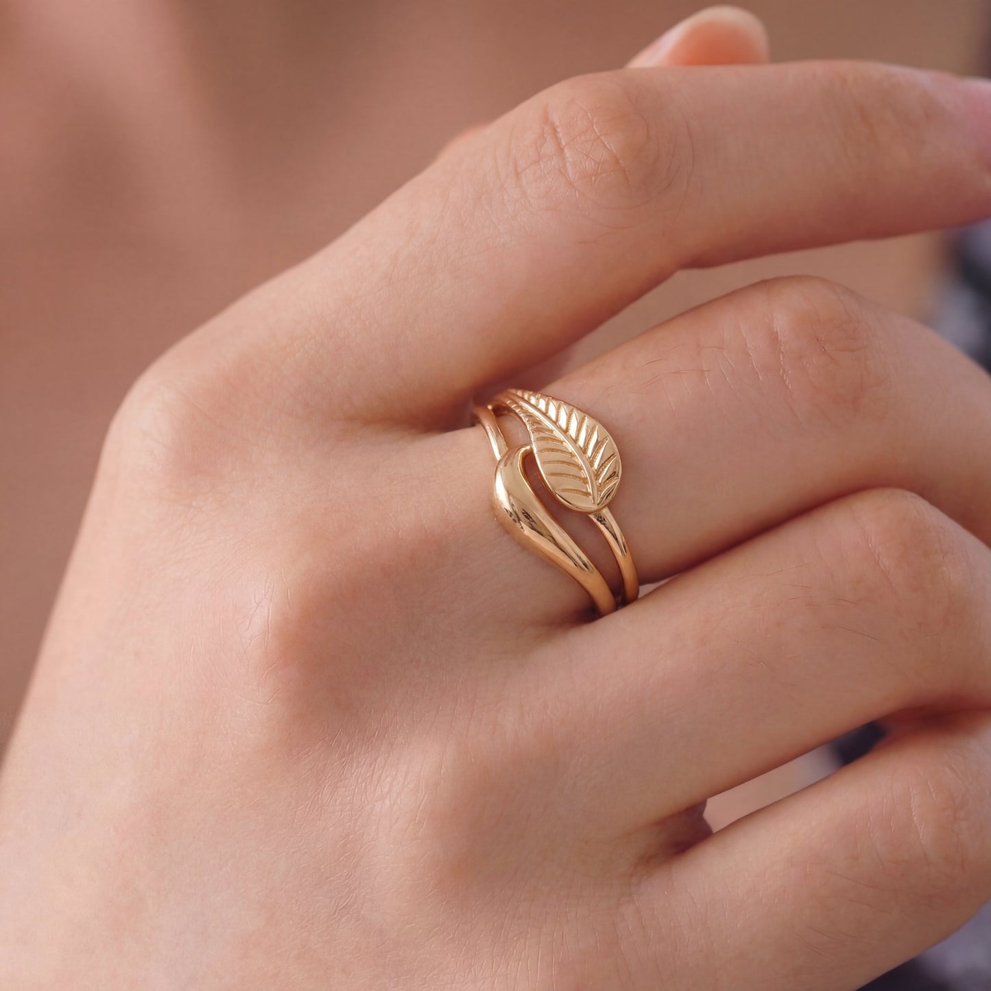 Tarini Leaf Gold Ring