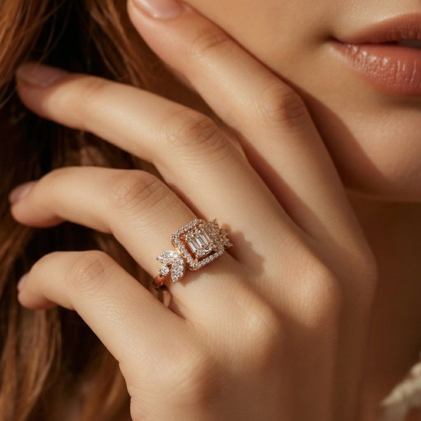 Rose Gold Leaf Ring
