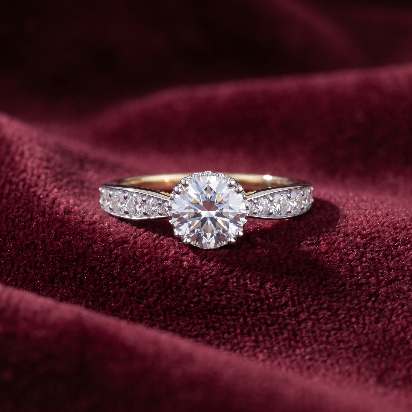 single stone gold diamond ring