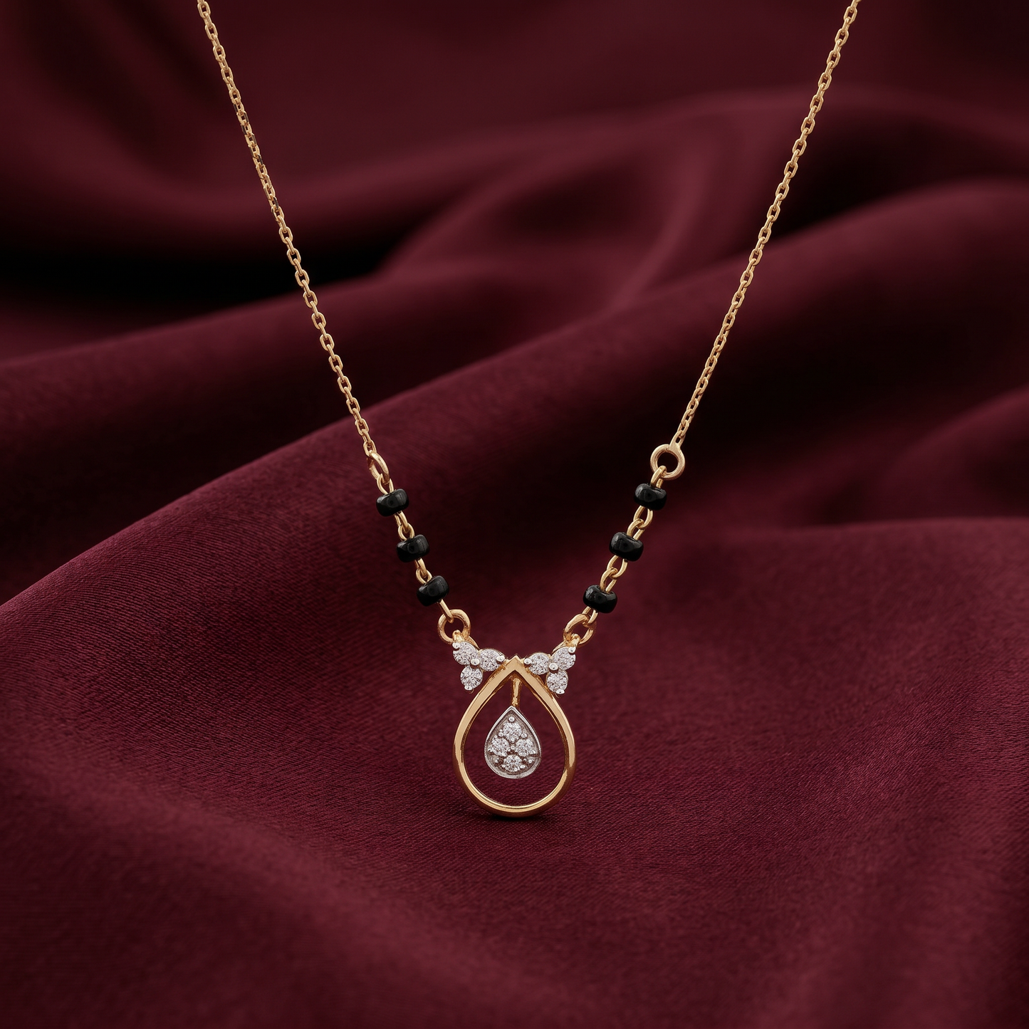 Gold Charmed Diamond Mangalsutra