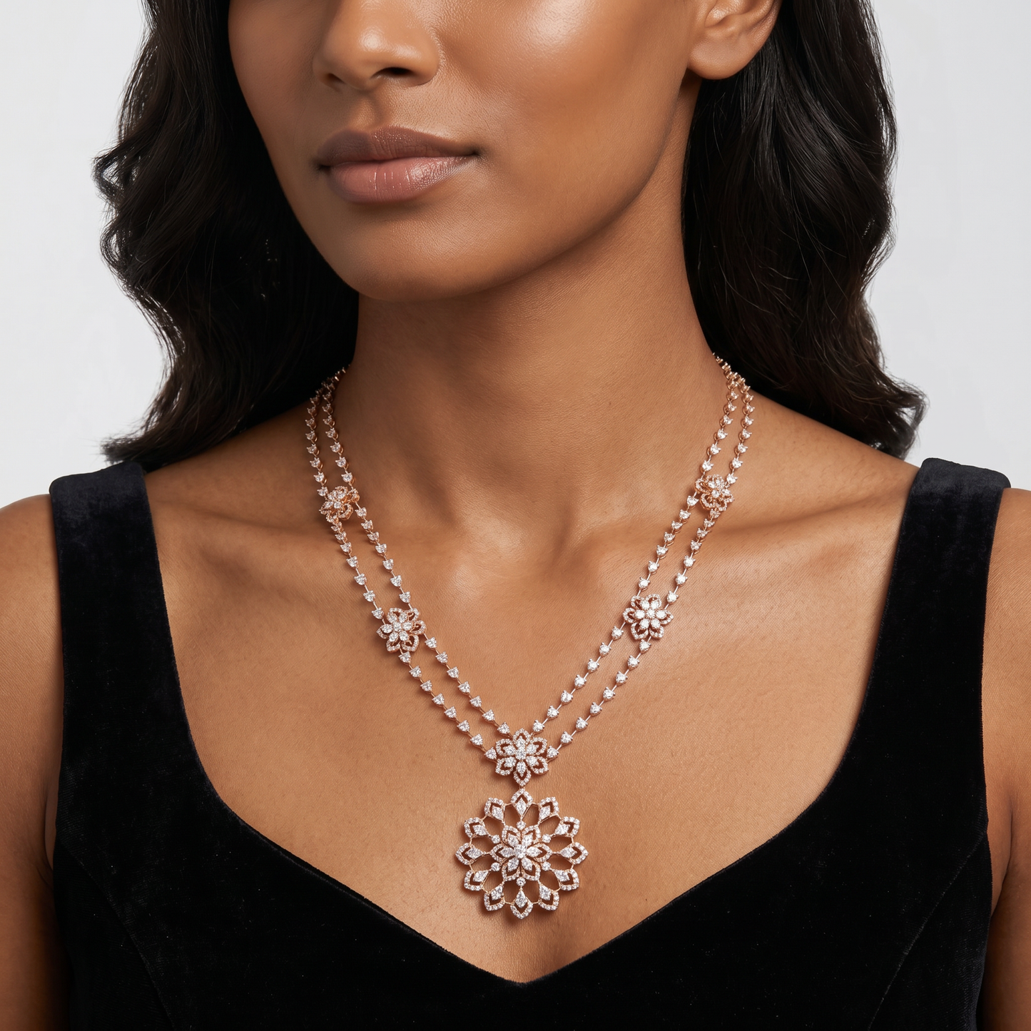 Floral Symphony Diamond Necklace
