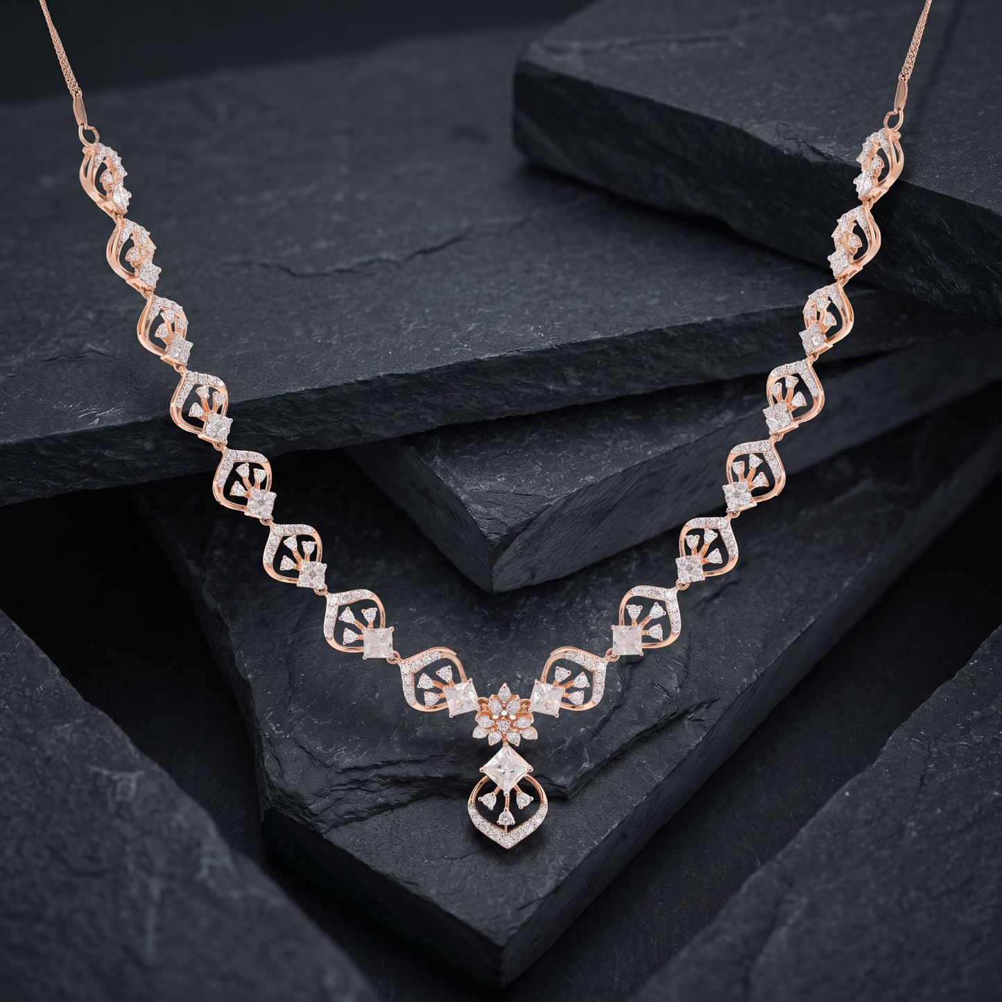 Ornate Link Diamond Necklace