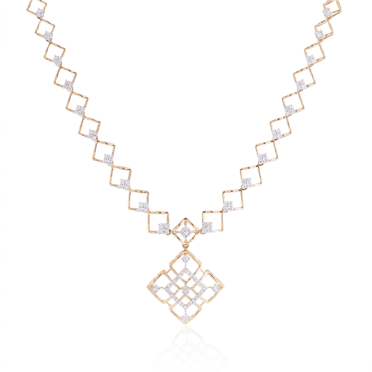 Geo Lattice Diamond Necklace
