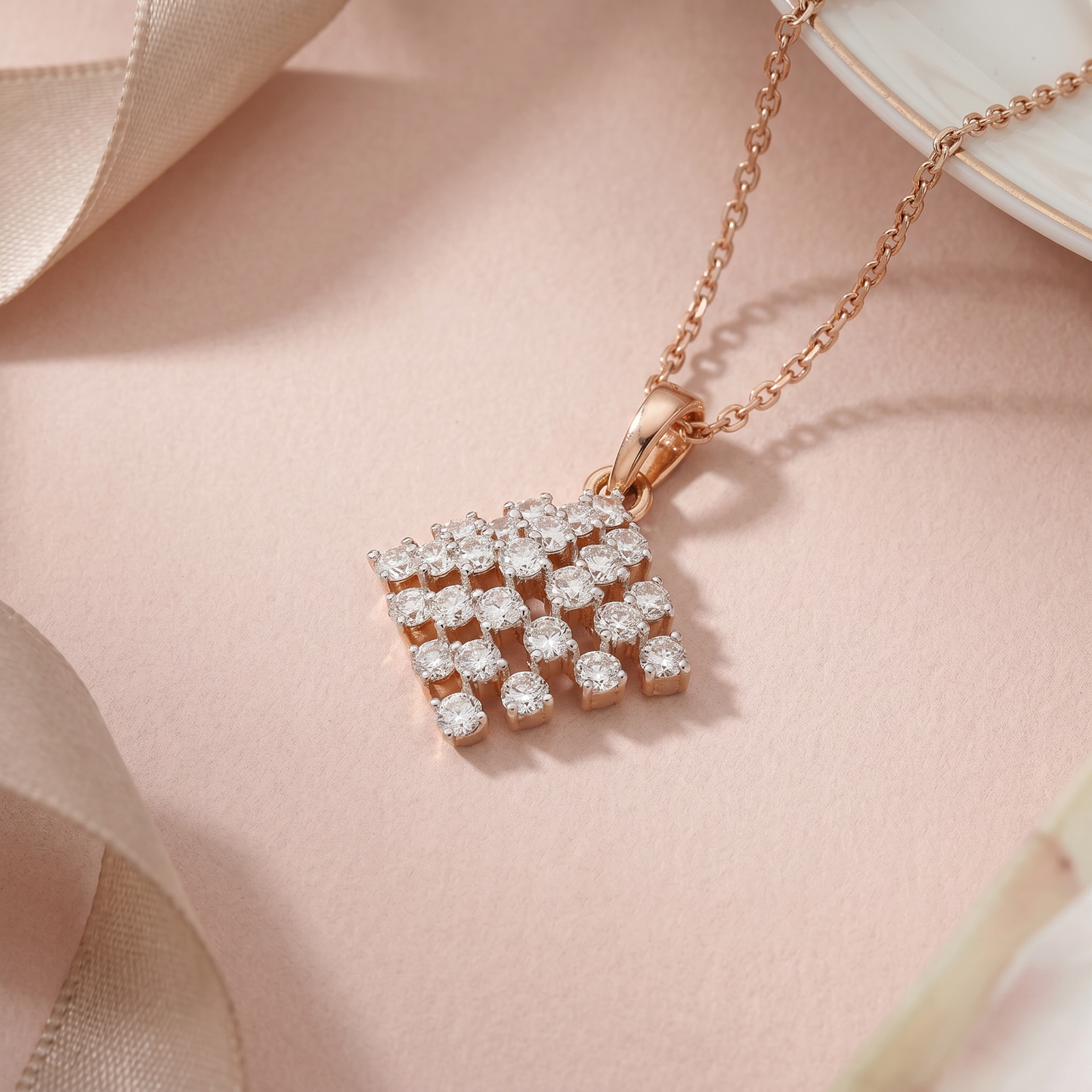 Radiant Cluster Diamond Pendant