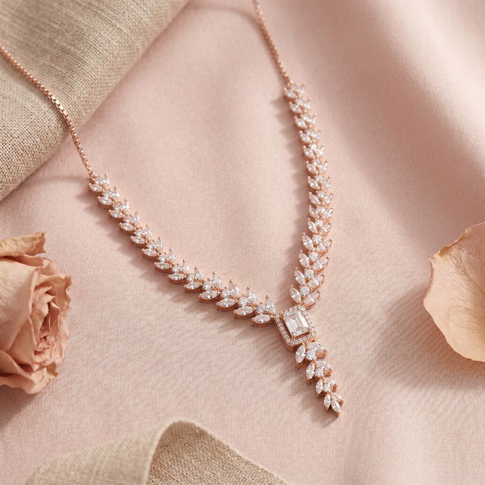 Rose Gold Leaf Necklace