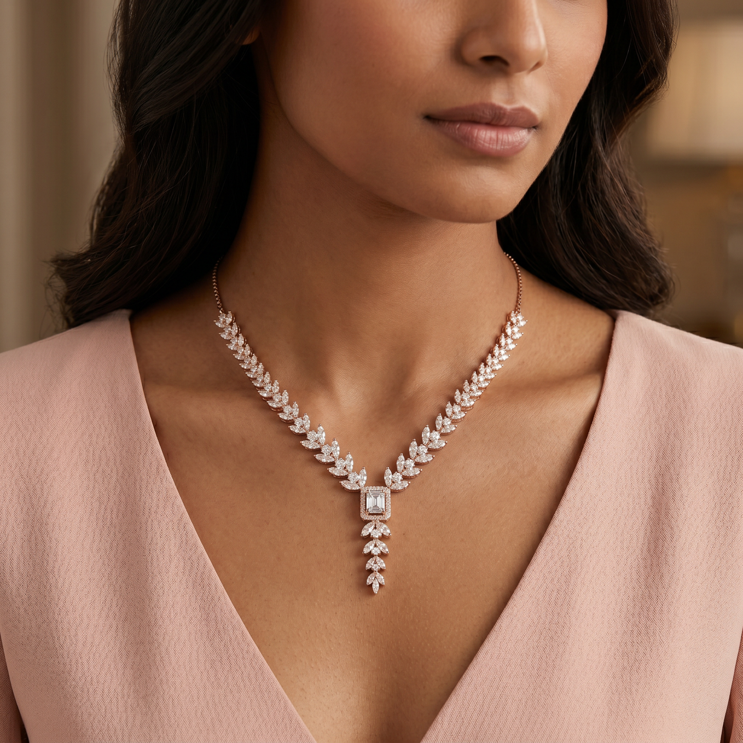 Rose Gold Leaf Necklace