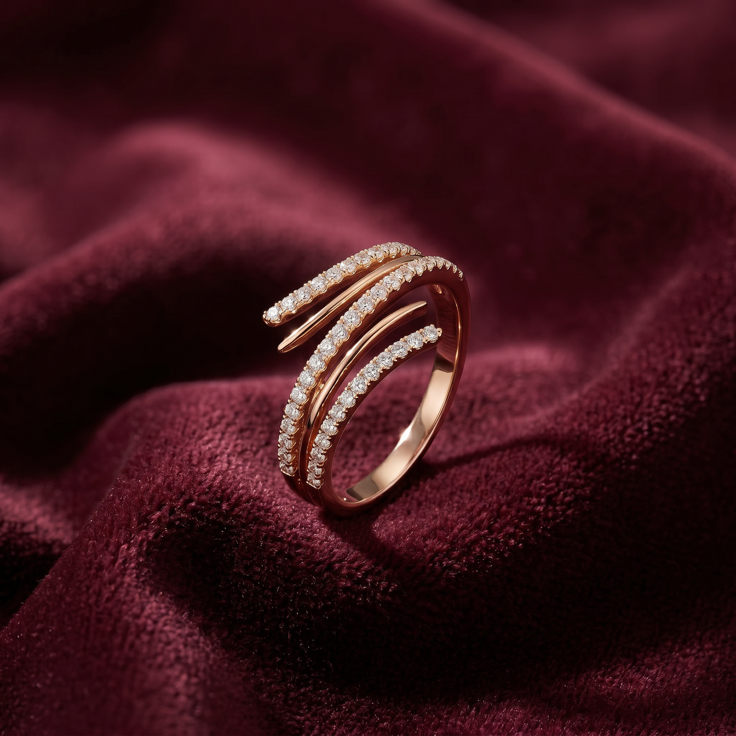 Wave Diamond Ring
