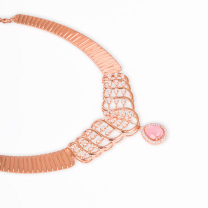 Rose Bloom Scalloped Necklace