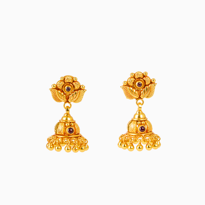 Golden Drop Temple Earrings