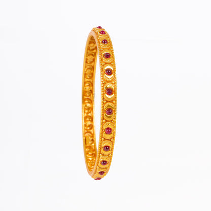 Golden Ruby Crescent Bangles