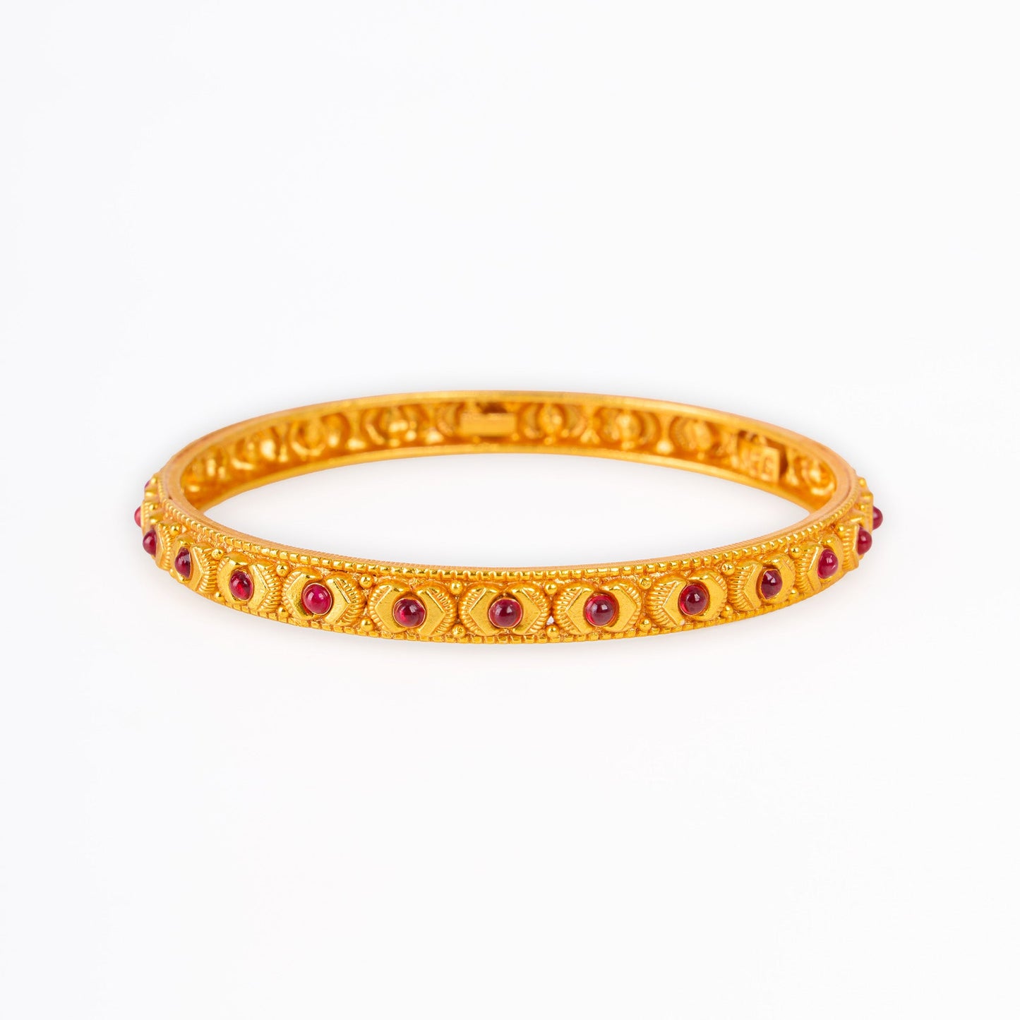 Golden Ruby Crescent Bangles