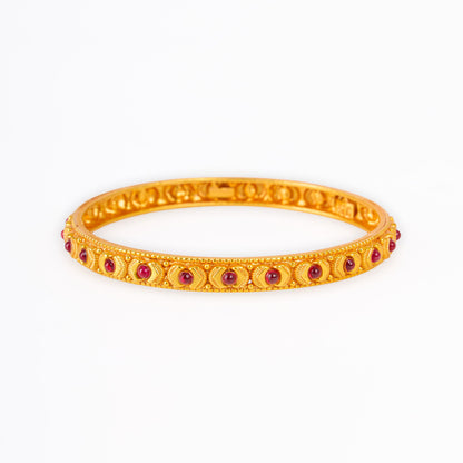 Golden Ruby Crescent Bangles