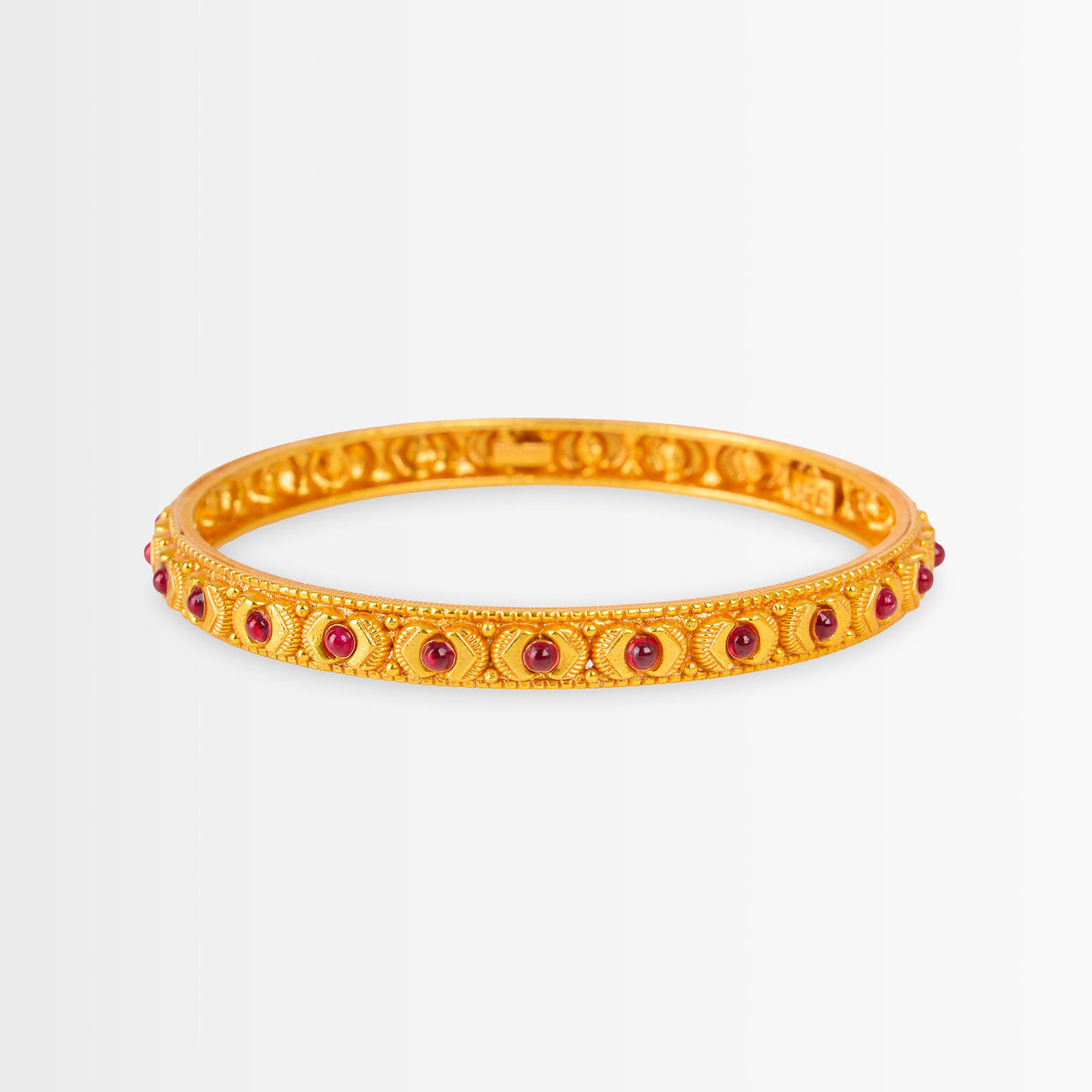 Golden Ruby Crescent Bangles