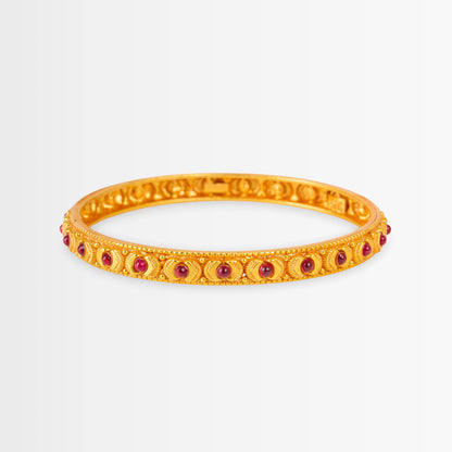 Golden Ruby Crescent Bangles