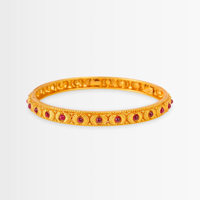 Golden Ruby Crescent Bangles