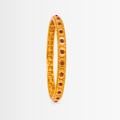 Golden Ruby Crescent Bangles