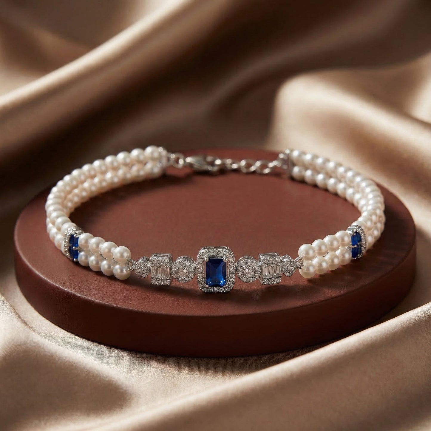 Sapphire Blue Pearl Bracelet