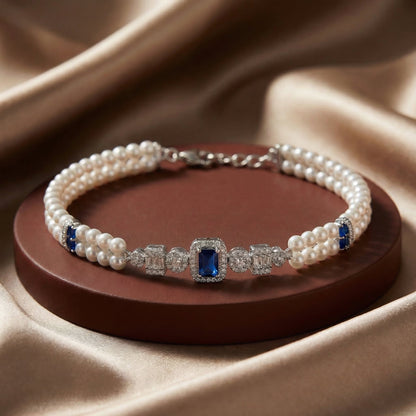 Sapphire Blue Pearl Bracelet