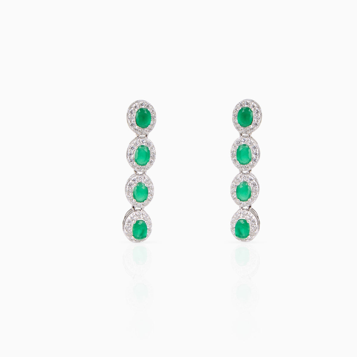 Emerald Linear Earrings