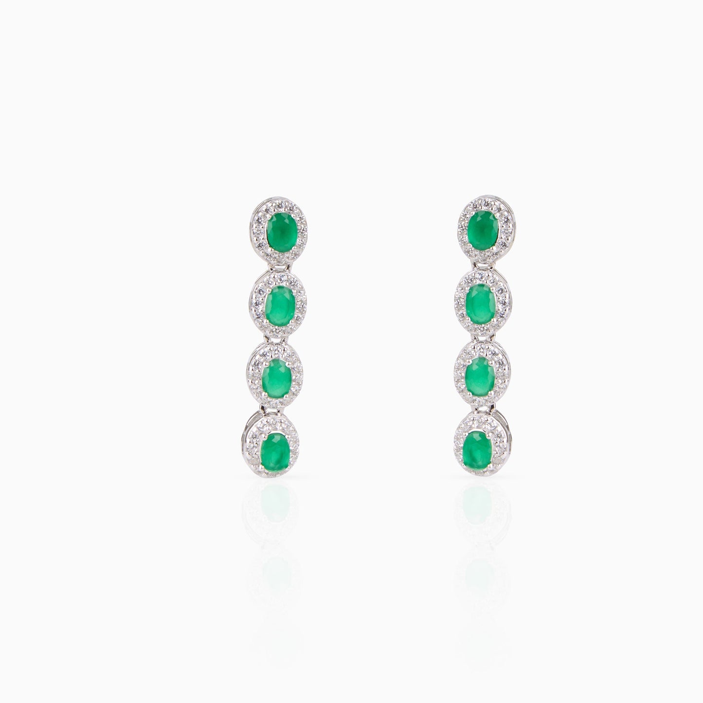 Emerald Linear Earrings
