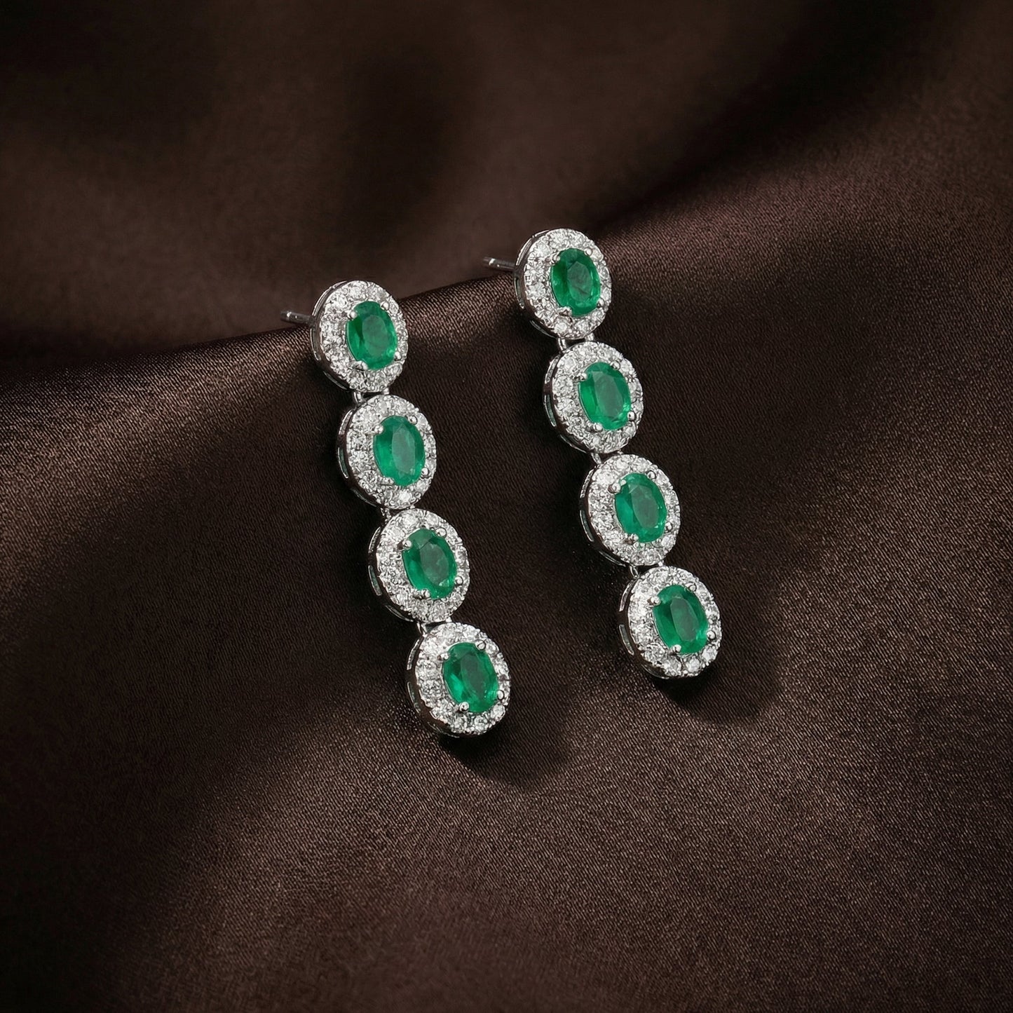 Emerald Linear Earrings