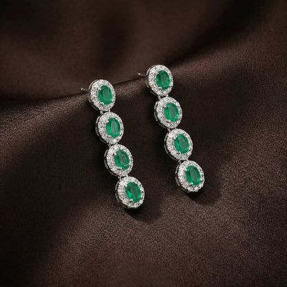 Emerald Linear Earrings