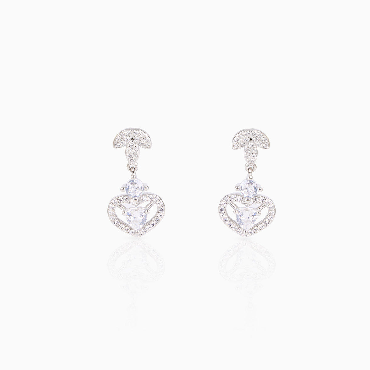Heart Solitaire Earring