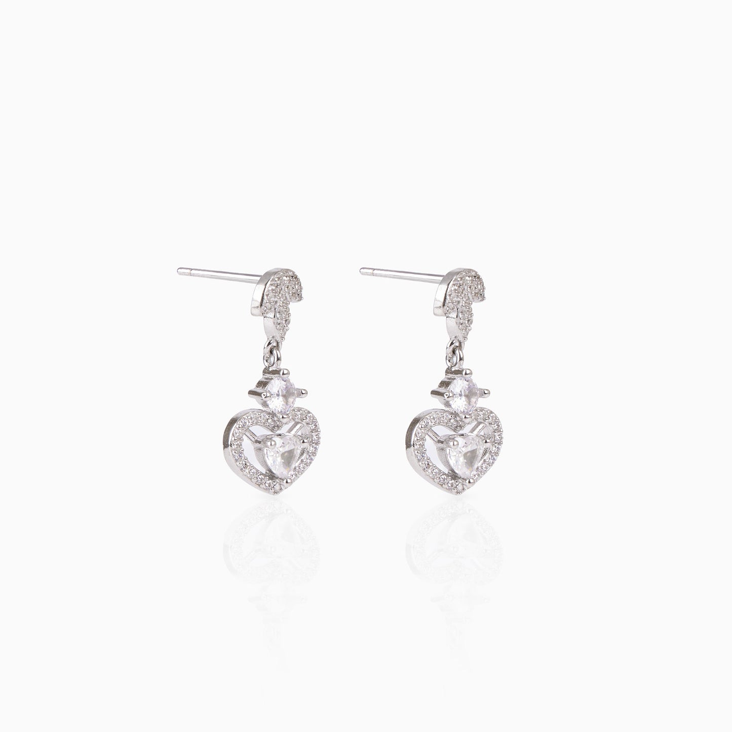 Heart Solitaire Earring