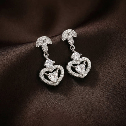 Heart Solitaire Earring
