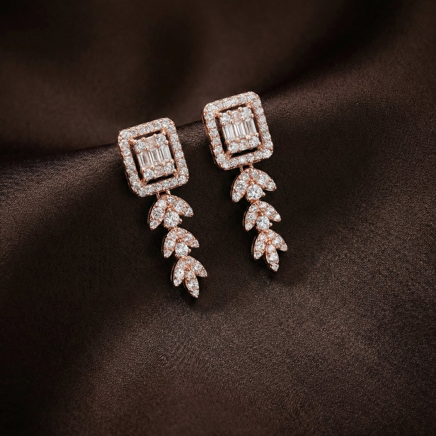 Rose Gold Leaf Earrings