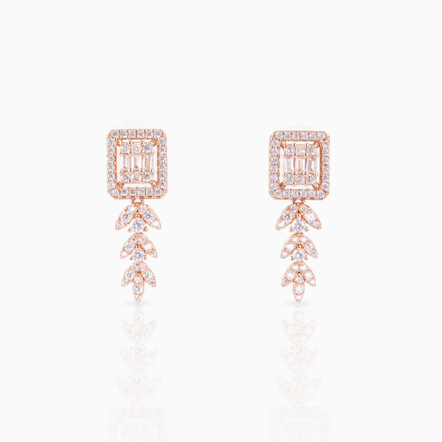 Rose Gold Leaf Earrings