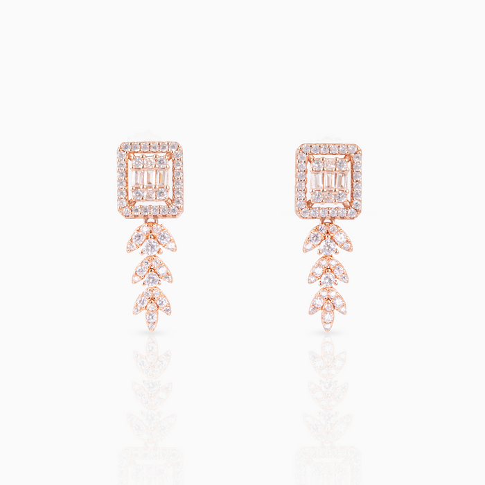 Rose Gold Leaf Earrings