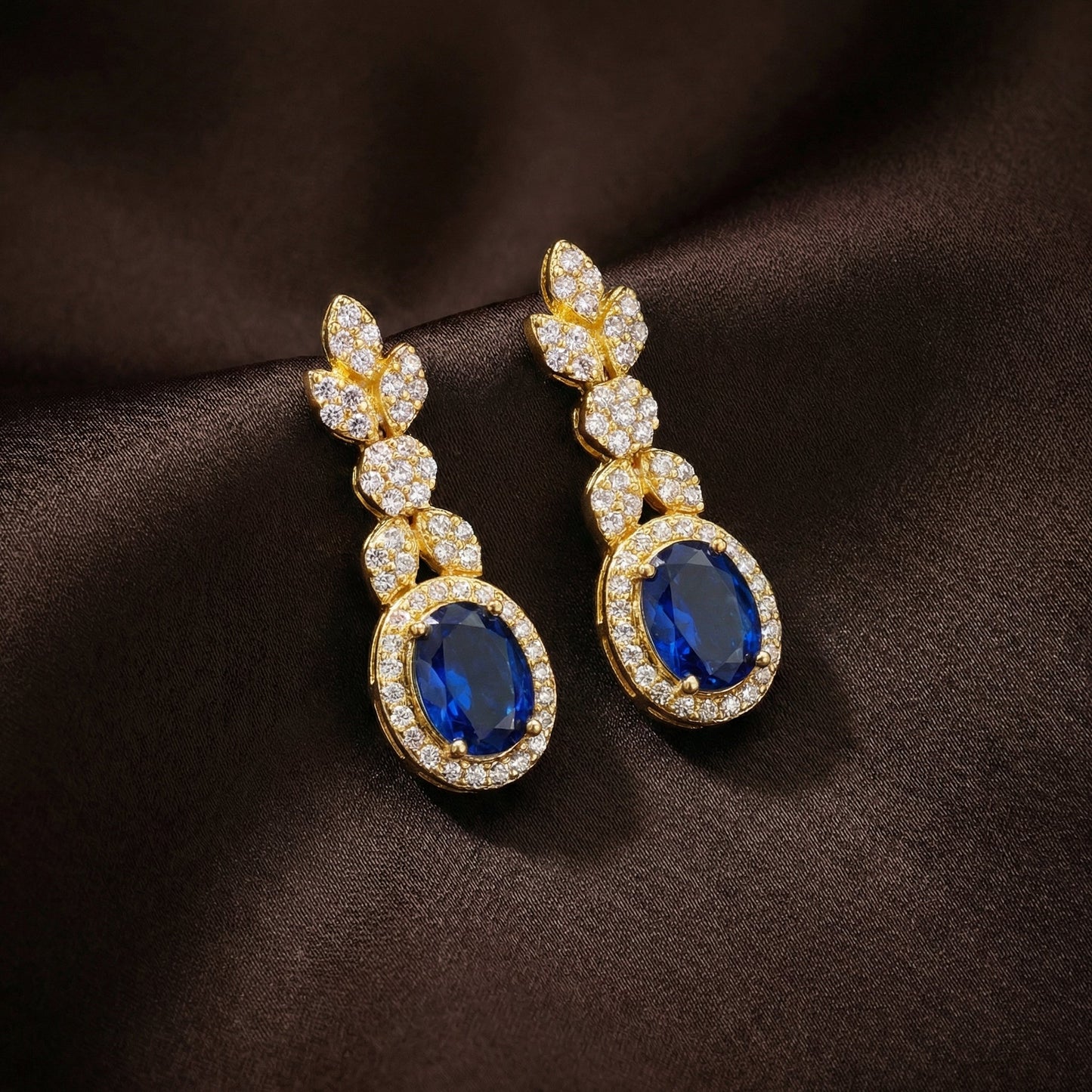 Sapphire Halo Earrings